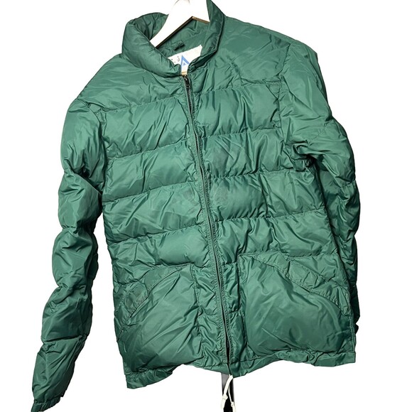 Holubar Jacket Vintage Down‎ Puffer Thrashed Parka Coat Made USA Green Men Small - Picture 1 of 6
